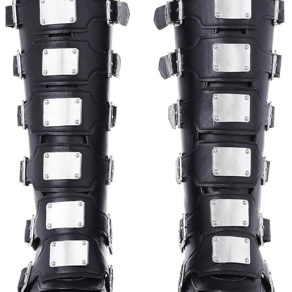 Womens Wedge Platform Knee High Boots Rubber Sole Zip High Heel Fashion